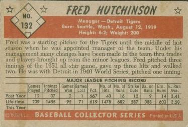 Fred Hutchinson  baseball card collectible - Main Image 2