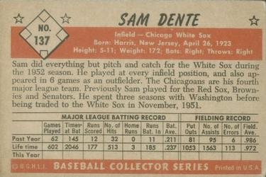 Sam Dente  baseball card collectible - Main Image 2