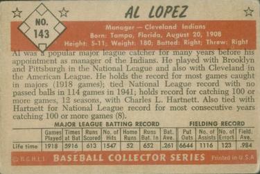 Al Lopez  baseball card collectible - Main Image 2