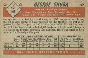 George Shuba  baseball card collectible - Main Image 2