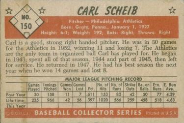 Carl Scheib  baseball card collectible - Main Image 2