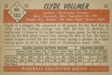 Clyde Vollmer  baseball card collectible - Main Image 2