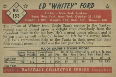 Whitey Ford  baseball card collectible - Main Image 2