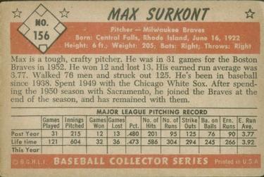 Max Surkont  baseball card collectible - Main Image 2
