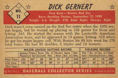 Dick Gernert  baseball card collectible - Main Image 2