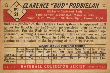 Bud Podbielan  baseball card collectible - Main Image 2