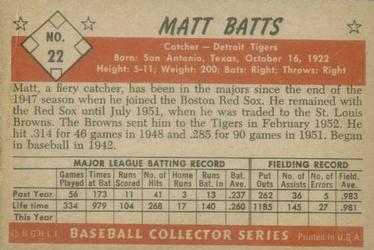 Matt Batts  baseball card collectible - Main Image 2