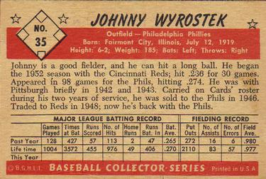 Johnny Wyrostek  baseball card collectible - Main Image 2