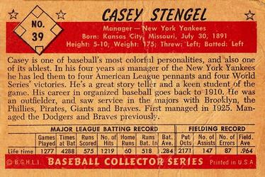 Casey Stengel  baseball card collectible - Main Image 2