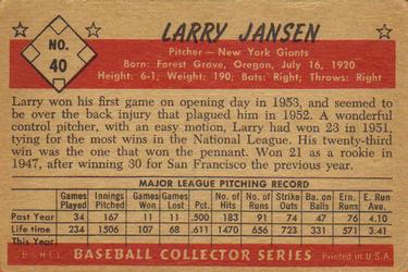 Larry Jansen  baseball card collectible - Main Image 2