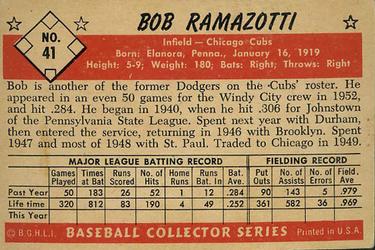 Bob Ramazzotti  baseball card collectible - Main Image 2