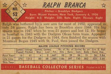 Ralph Branca  baseball card collectible - Main Image 2