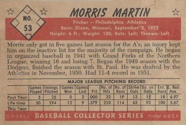 Morris Martin  baseball card collectible - Main Image 2