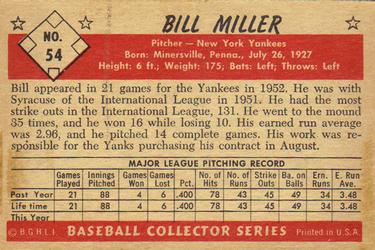 Bill Miller  baseball card collectible - Main Image 2
