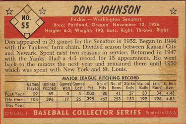 Don Johnson  baseball card collectible - Main Image 2