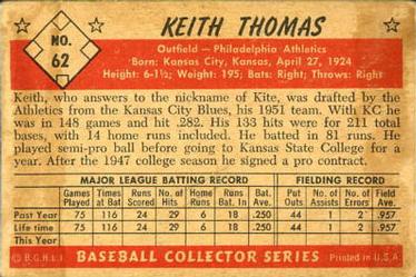 Keith Thomas  baseball card collectible - Main Image 2