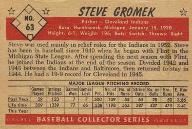 Steve Gromek  baseball card collectible - Main Image 2