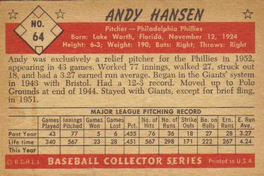 Andy Hansen  baseball card collectible - Main Image 2