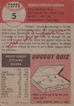Joe Dobson  baseball card collectible - Main Image 2