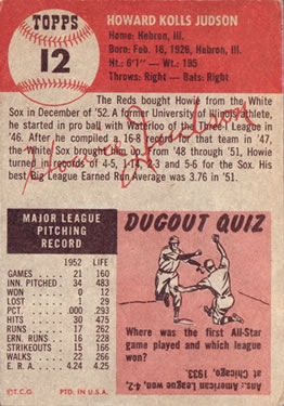 Howie Judson  baseball card collectible - Main Image 2
