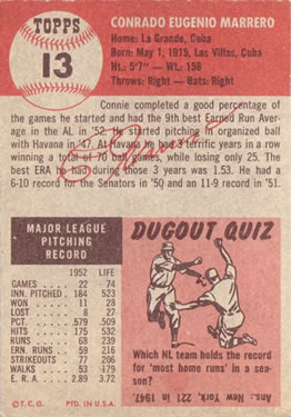 Connie Marrero  baseball card collectible - Main Image 2