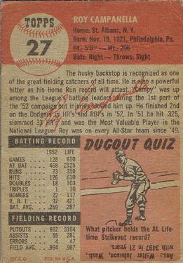 Roy Campanella  baseball card collectible - Main Image 2