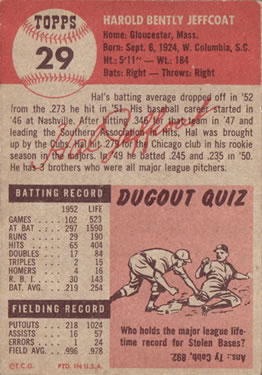 Hal Jeffcoat  baseball card collectible - Main Image 2
