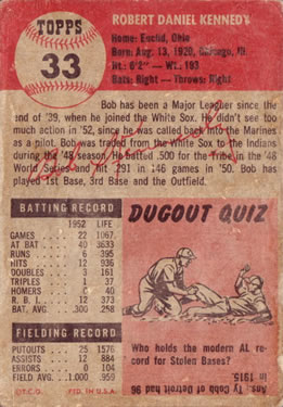 Bob Kennedy  baseball card collectible - Main Image 2