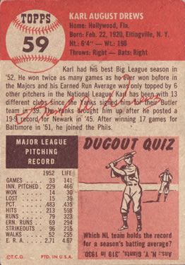 Karl Drews  baseball card collectible - Main Image 2