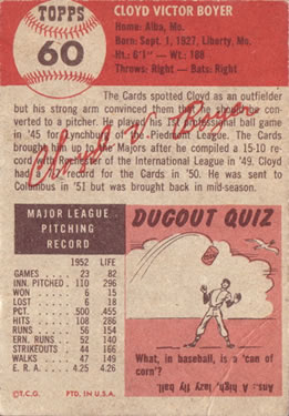 Cloyd Boyer  baseball card collectible - Main Image 2