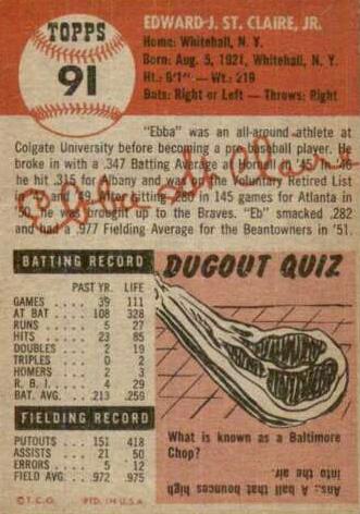 Ebba St. Claire  baseball card collectible - Main Image 2