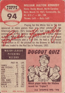 Bill Kennedy  baseball card collectible - Main Image 2