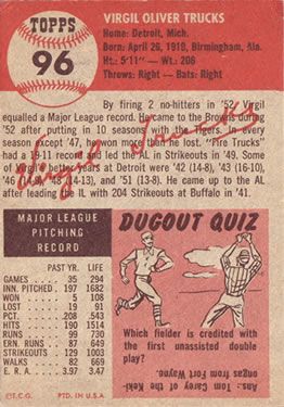 Virgil Trucks  baseball card collectible - Main Image 2