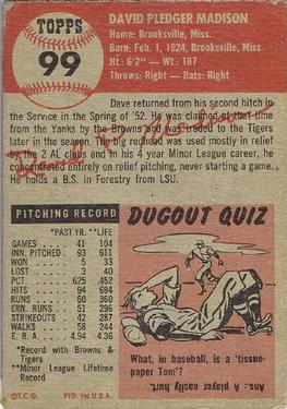 Dave Madison  baseball card collectible - Main Image 2