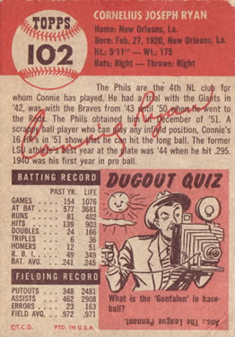 Connie Ryan  baseball card collectible - Main Image 2