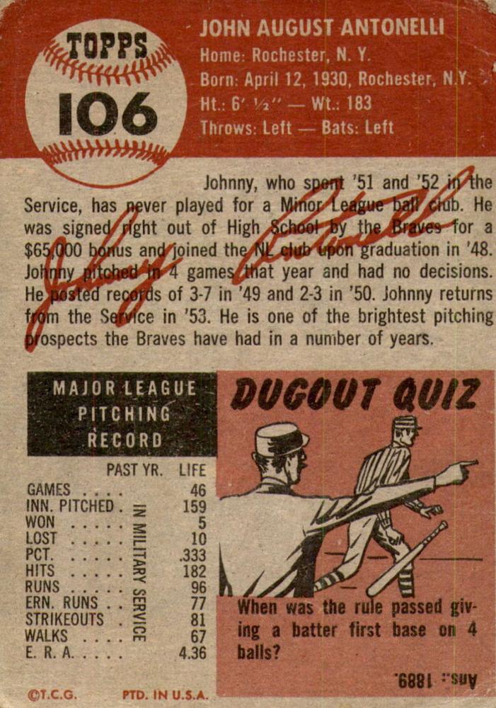 John Antonelli  baseball card collectible - Main Image 2