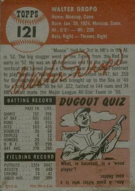 Walt Dropo  baseball card collectible - Main Image 2