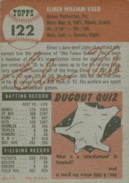 Elmer Valo  baseball card collectible - Main Image 2