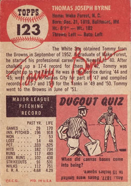 Tommy Byrne  baseball card collectible - Main Image 2