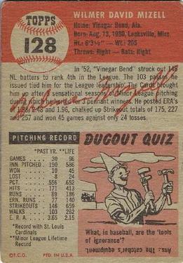 Wilmer Mizell  baseball card collectible - Main Image 2