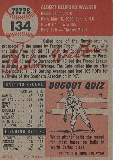 Rube Walker  baseball card collectible - Main Image 2