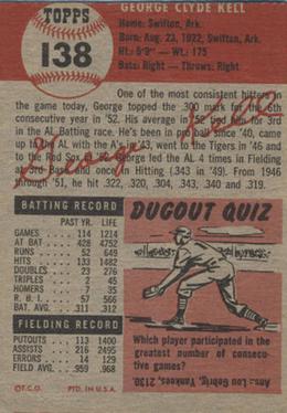 George Kell  baseball card collectible - Main Image 2