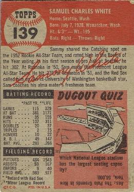 Sammy White  baseball card collectible - Main Image 2