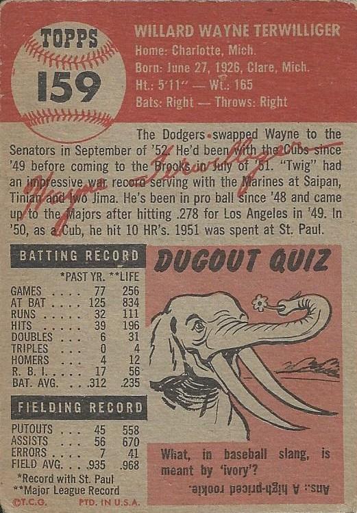 Wayne Terwilliger  baseball card collectible - Main Image 2