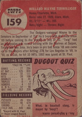 Wayne Terwilliger  baseball card collectible - Main Image 2