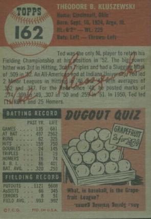 Ted Kluszewski  baseball card collectible - Main Image 2