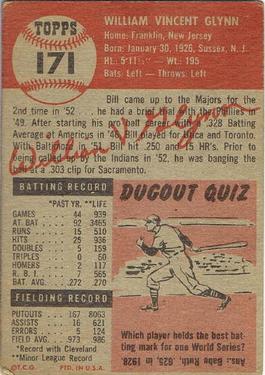 Bill Glynn  baseball card collectible - Main Image 2