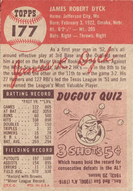 Jim Dyck  baseball card collectible - Main Image 2