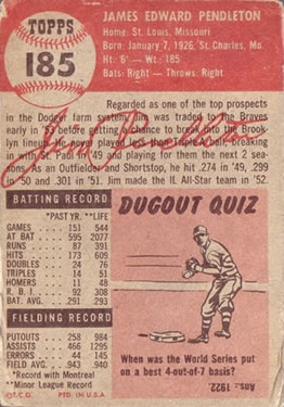 Jim Pendleton  baseball card collectible - Main Image 2