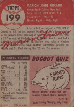 Marion Fricano  baseball card collectible - Main Image 2